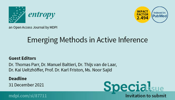 New special issue on “Emerging Methods in Active Inference”